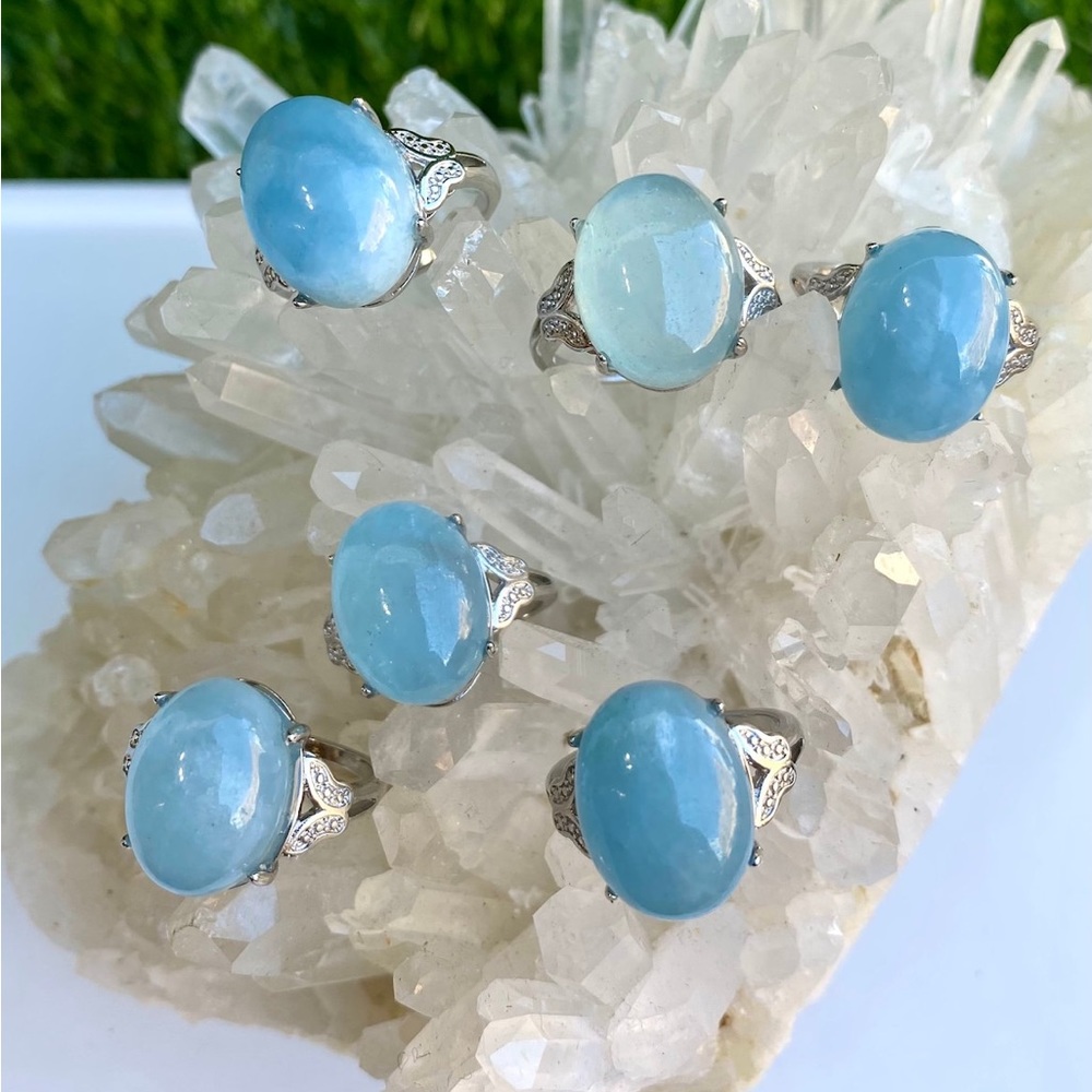 Chunky aquamarine rings 💧